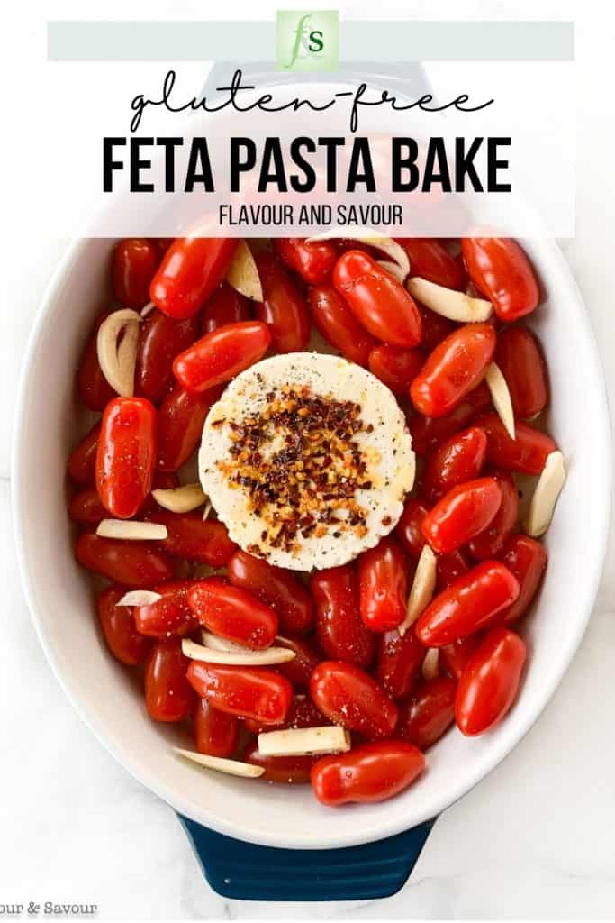 Gluten-free Feta Tomato Pasta Bake