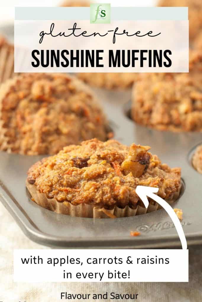 Image and text for gluten free Sunshine Muffins