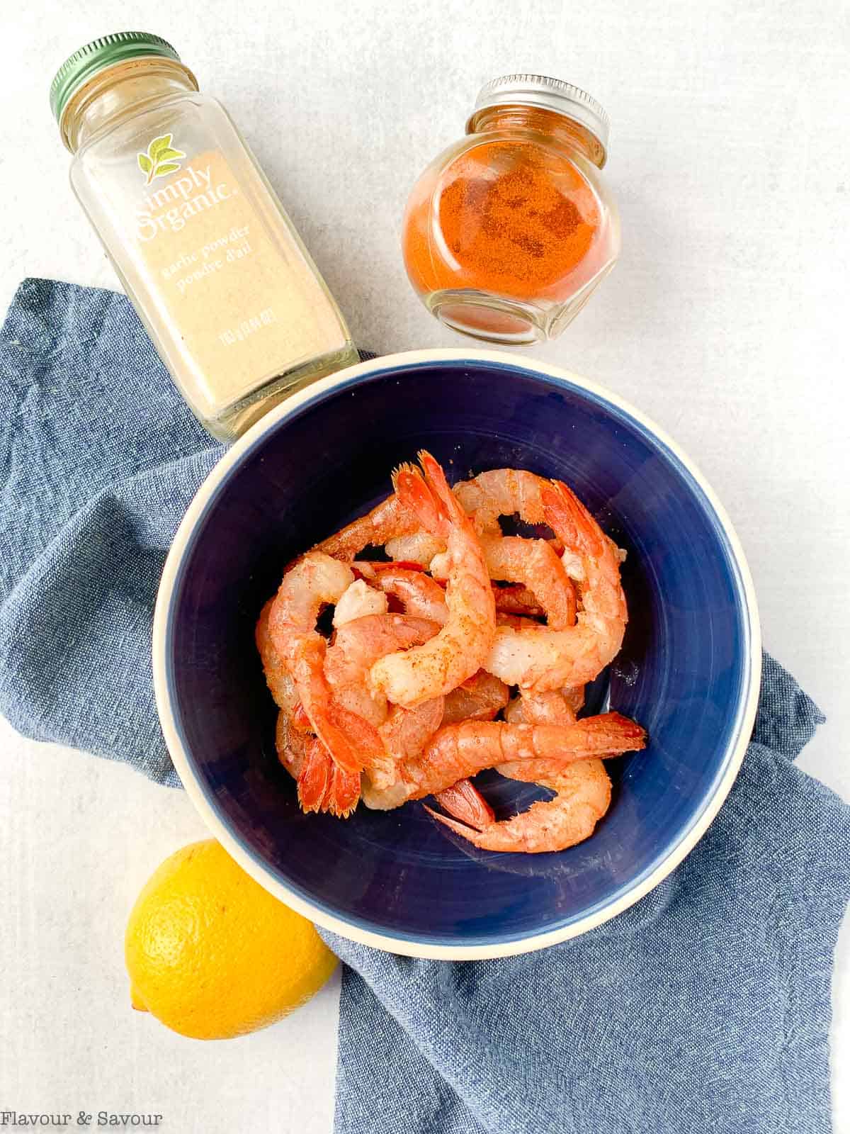 Ingredients for Air Fryer Lemon Garlic Shrimp