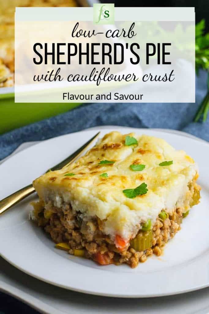 image and text for Shepherd's Pie with Cauliflower crust