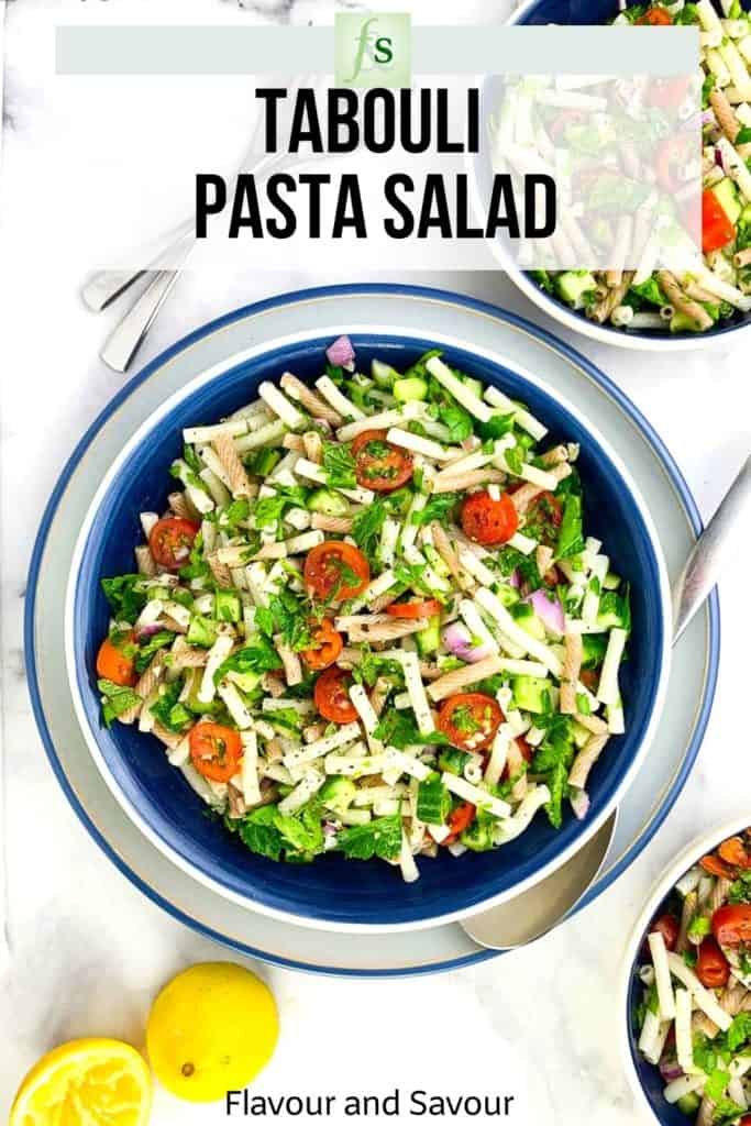 Text and Image for Tabouli Pasta Salad