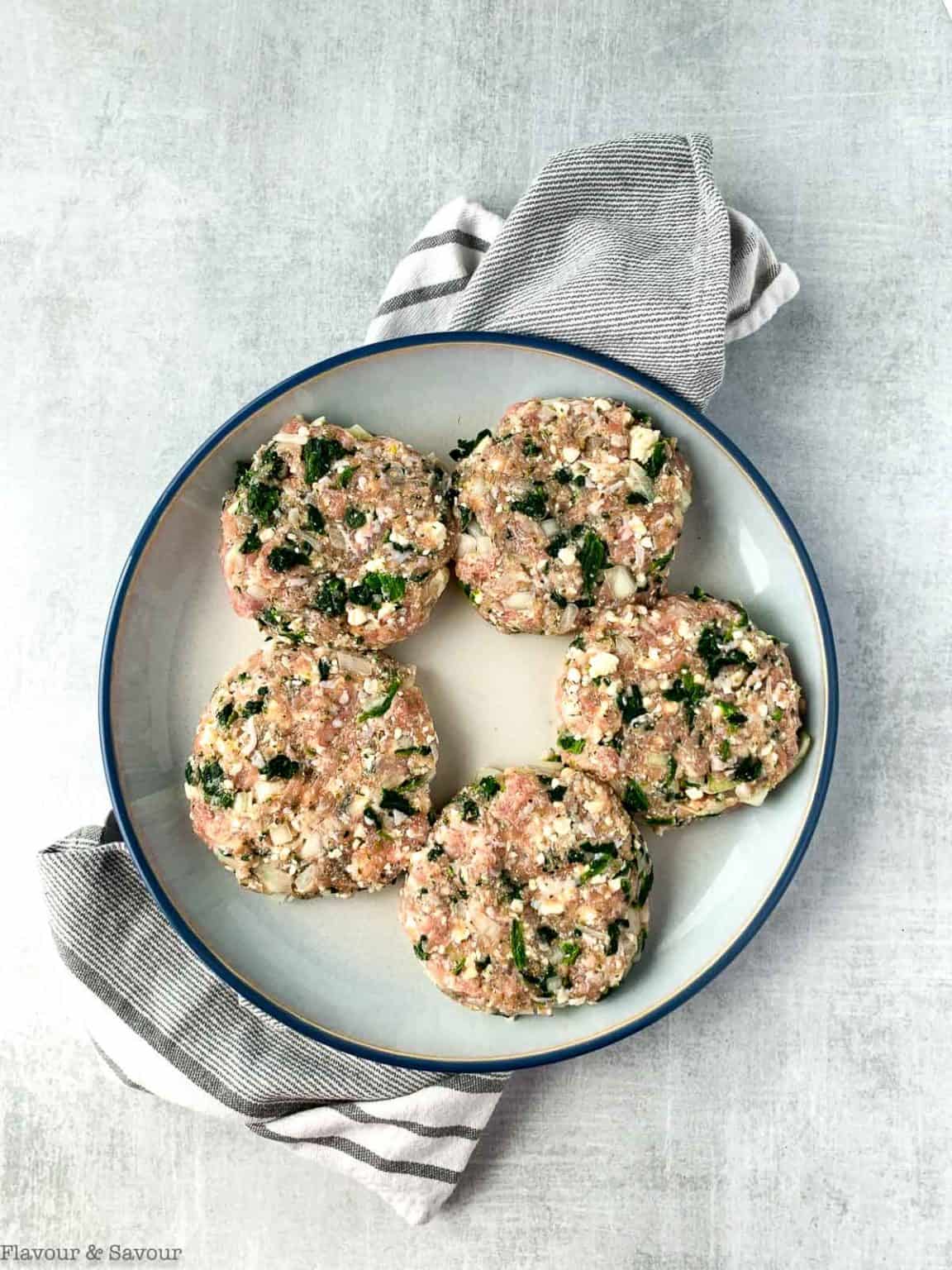 Greek Chicken Burgers with Spinach and Feta Flavour and Savour
