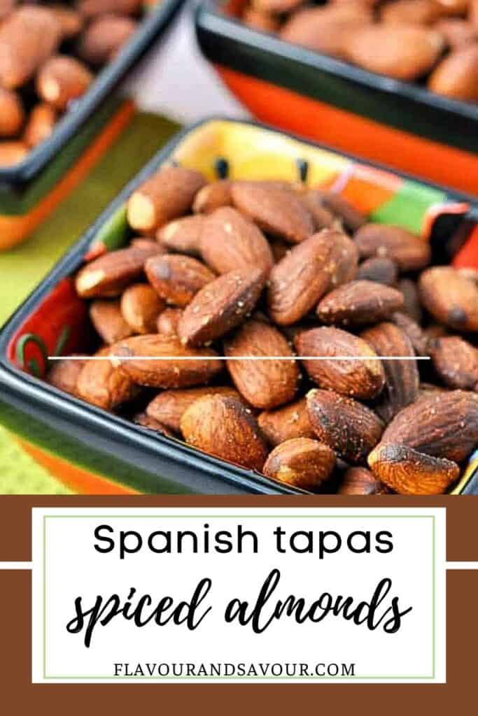 Image with text for Spanish spiced almonds
