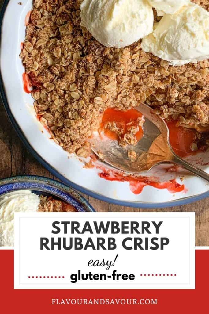 Pinterest image for Strawberry Rhubarb Crisp