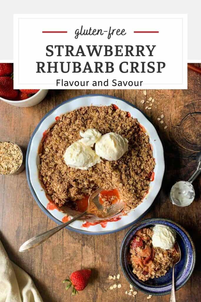 Pinterest image for Strawberry Rhubarb Crisp
