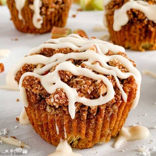 Rhubarb Streusel Muffins (Gluten Free) - Flavour and Savour