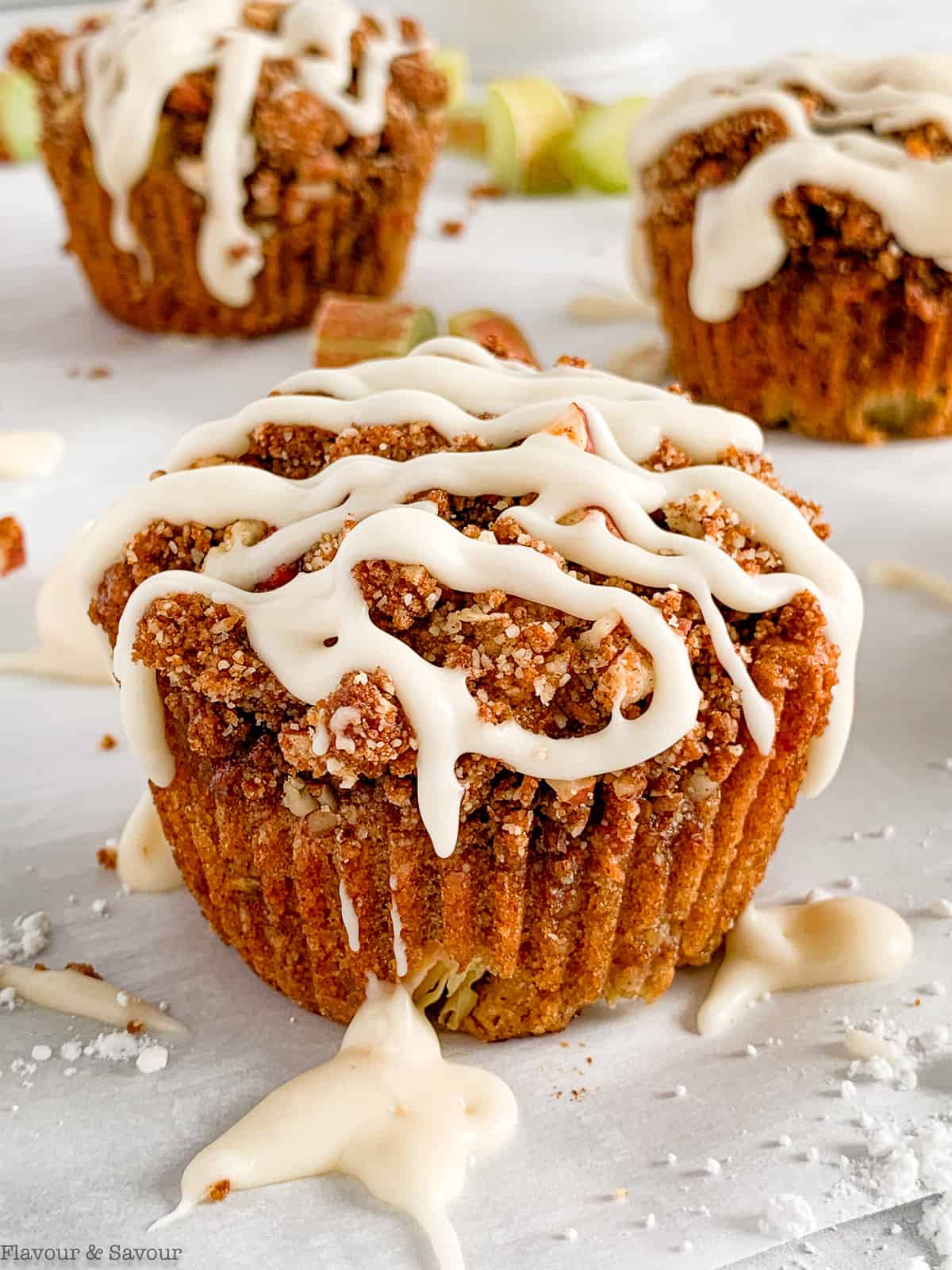 Strawberry Rhubarb Muffins with Streusel Topping