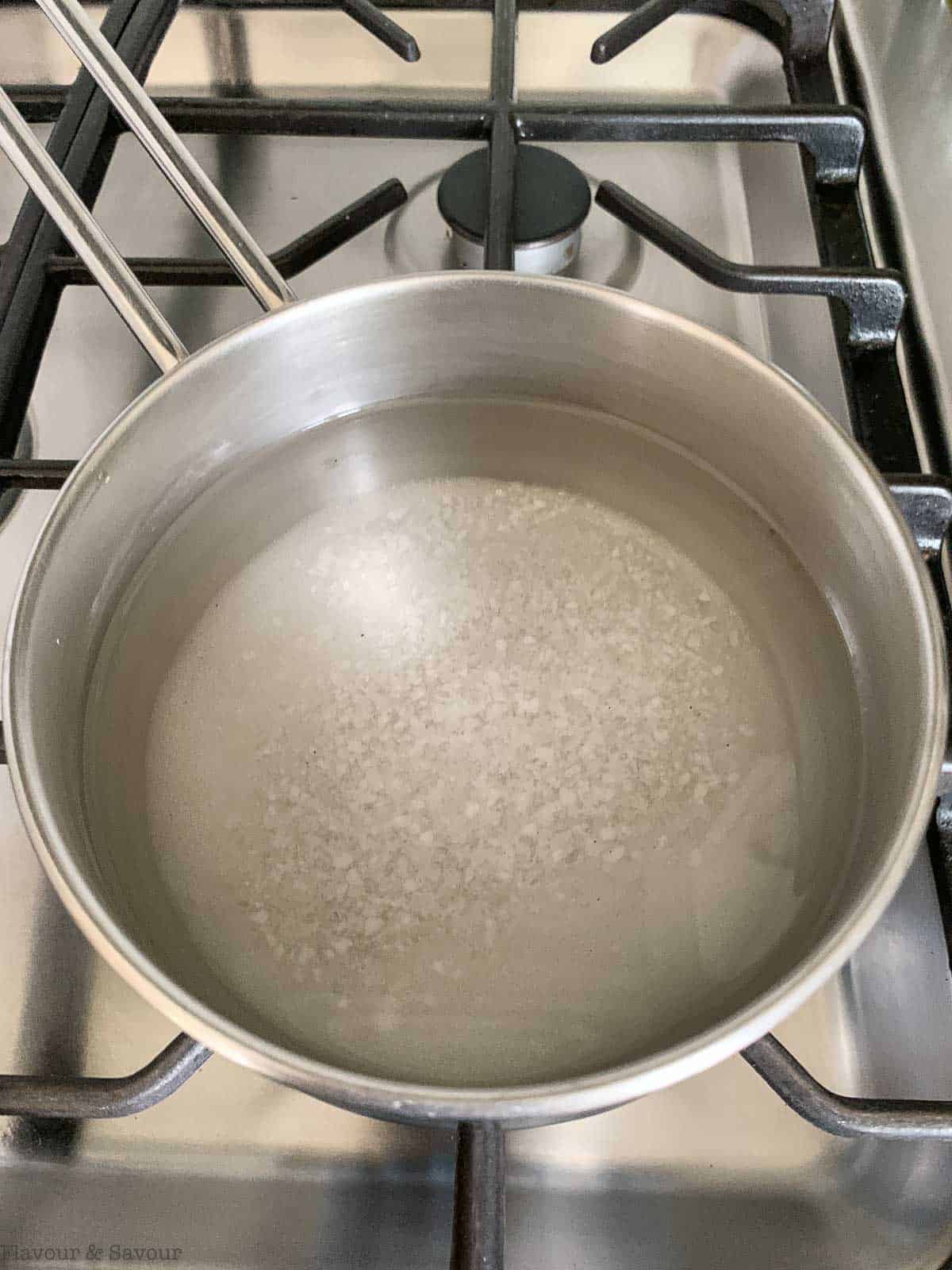 pickling brine in a saucepan