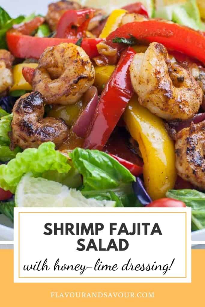 Shrimp Fajita Salad image with text overlay