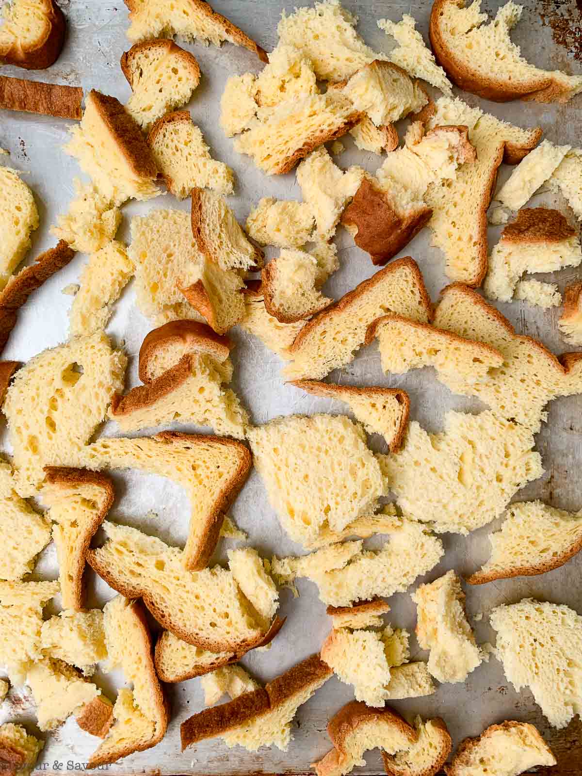 toasting bread for French toast