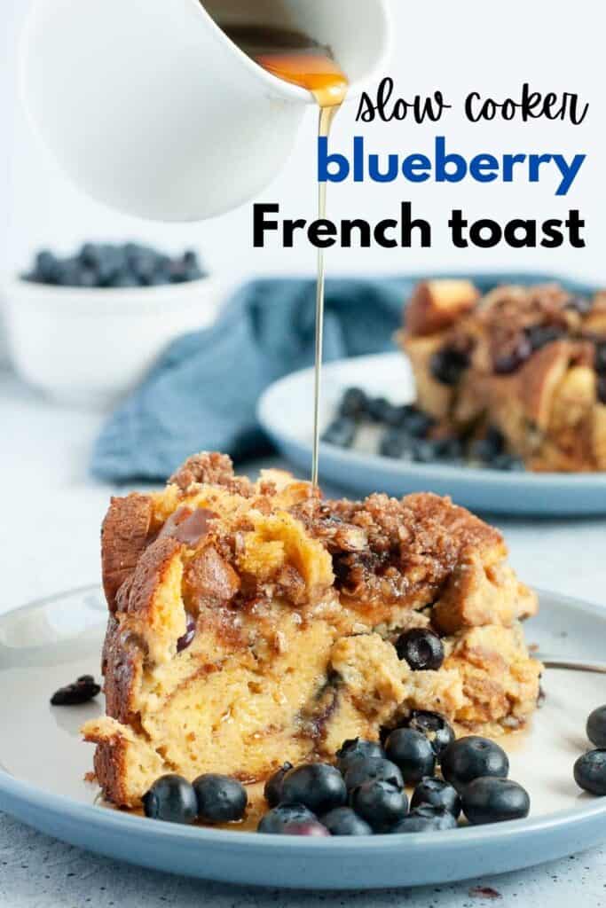 Image with text slow cooker blueberry French toast