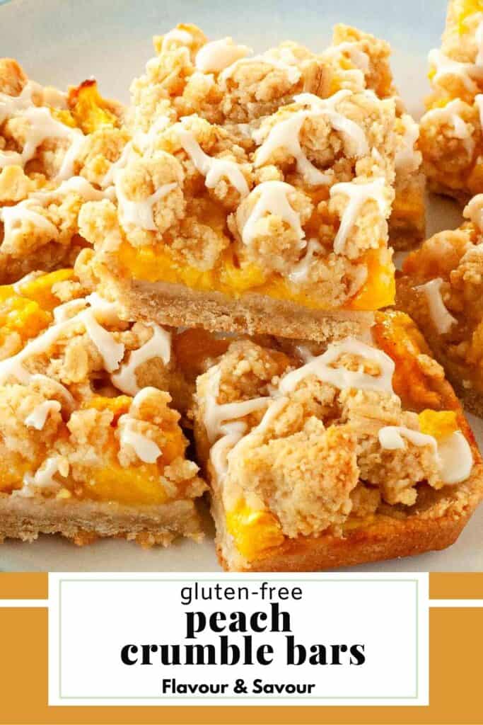 image and text gluten-free peach crumble bars