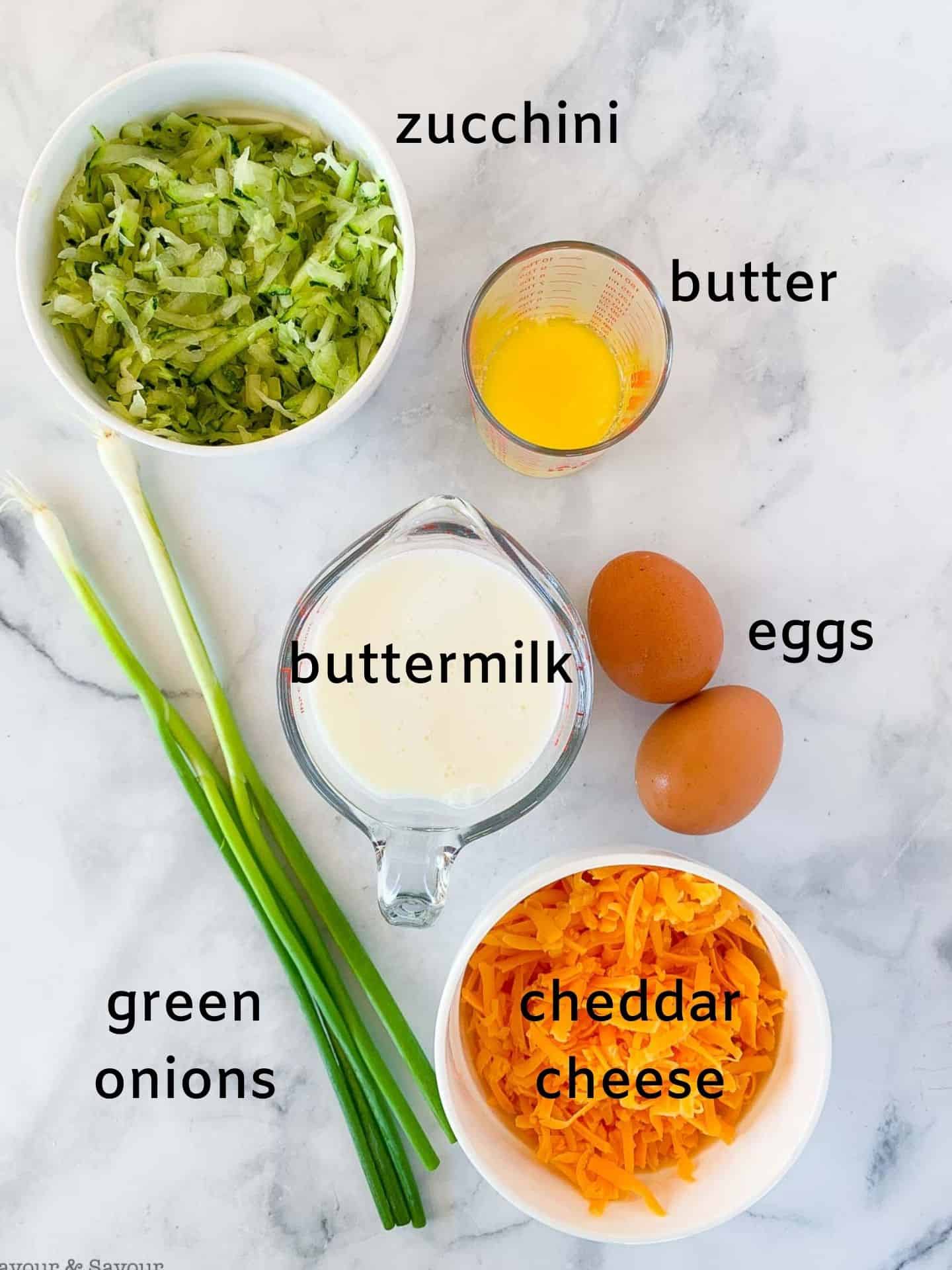 wet ingredients for gluten-free zucchini cheddar muffins 