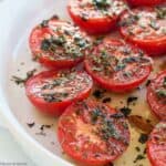 broiled tomatoes with garlic and Italian herbs