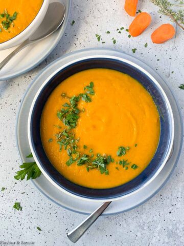 a bpwl of carrot ginger soup