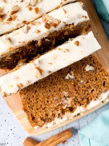 slices of gluten free pumpkin spice bread