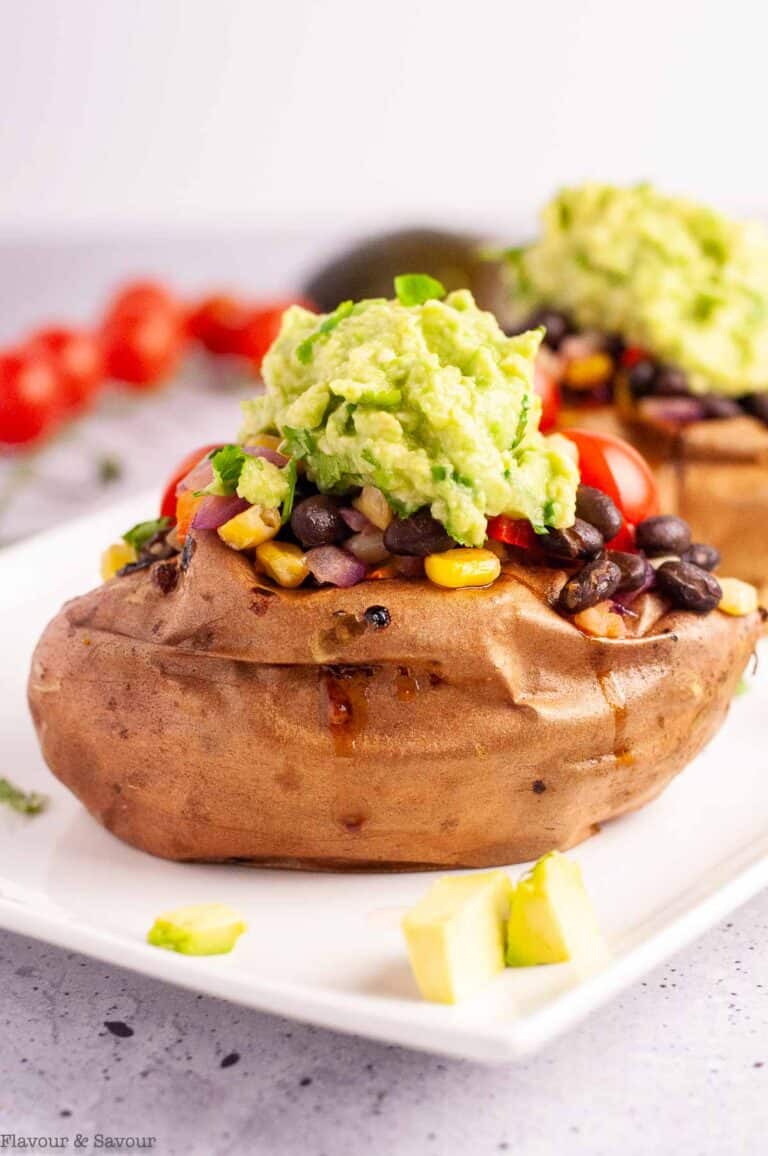 Vegan Black Bean Stuffed Sweet Potatoes Flavour and Savour