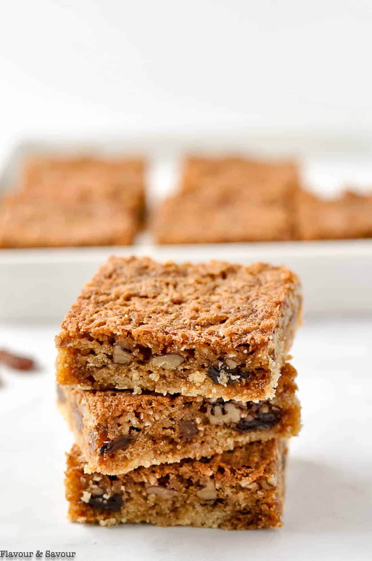 butter tart squares stacked 