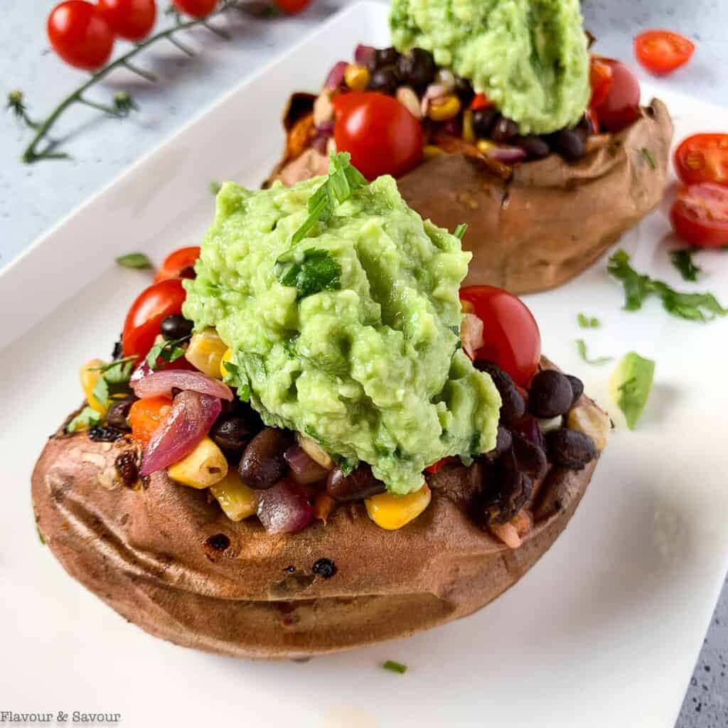 Vegan Black Bean Stuffed Sweet Potatoes Flavour and Savour
