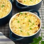 vegetarian shepherd's pies in mini casserole dishes