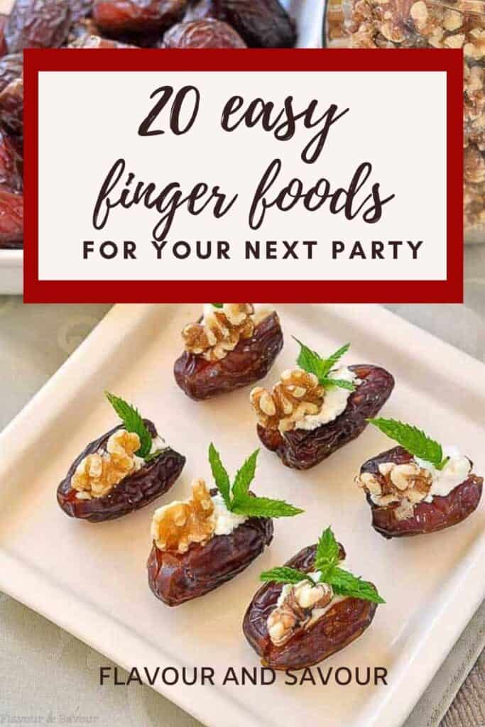 image with text for 20 easy finger foods