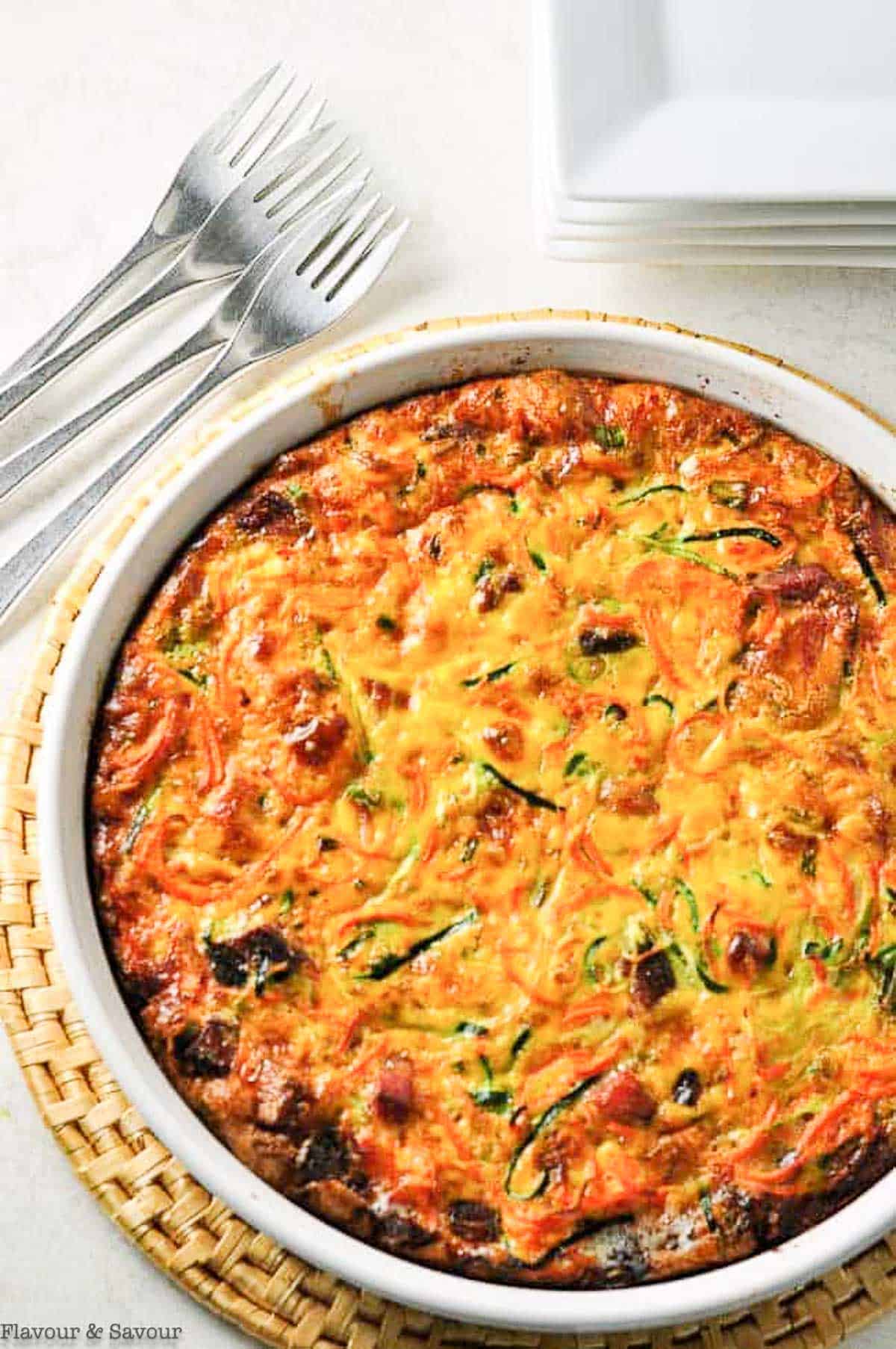 zucchini carrot quiche without a crust