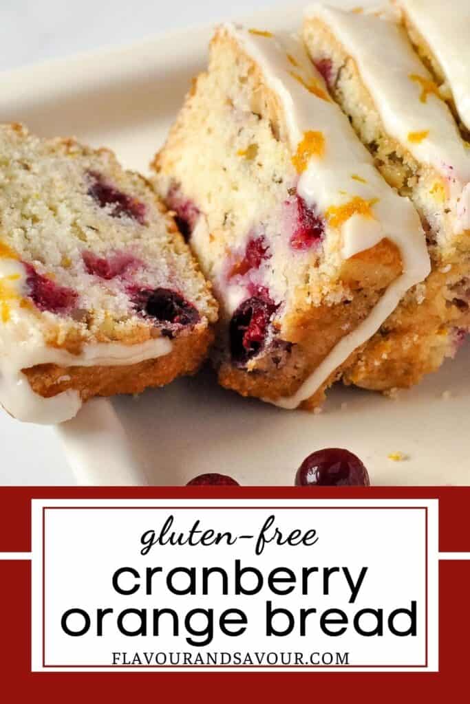 Image with text "gluten-free cranberry orange bread"