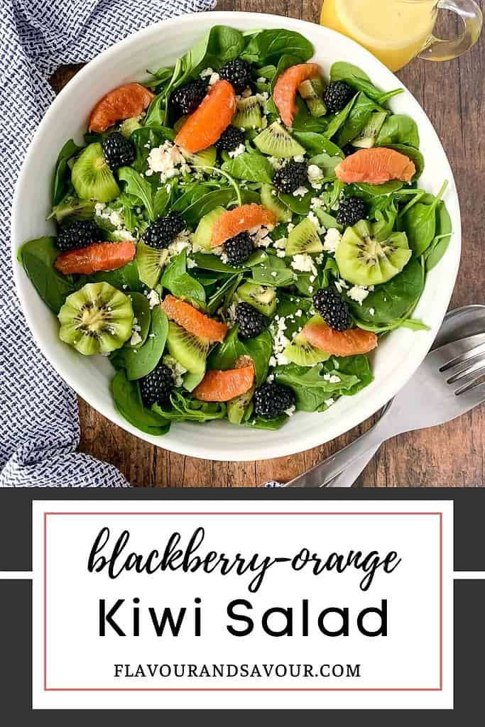 image and text for Blackberry Kiwi Salad with Oranges