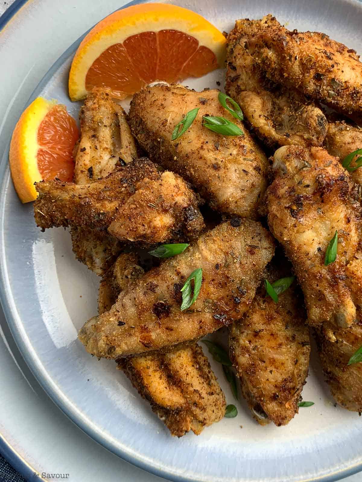 Crisp air-fried chicken wings with a Cajun rub.