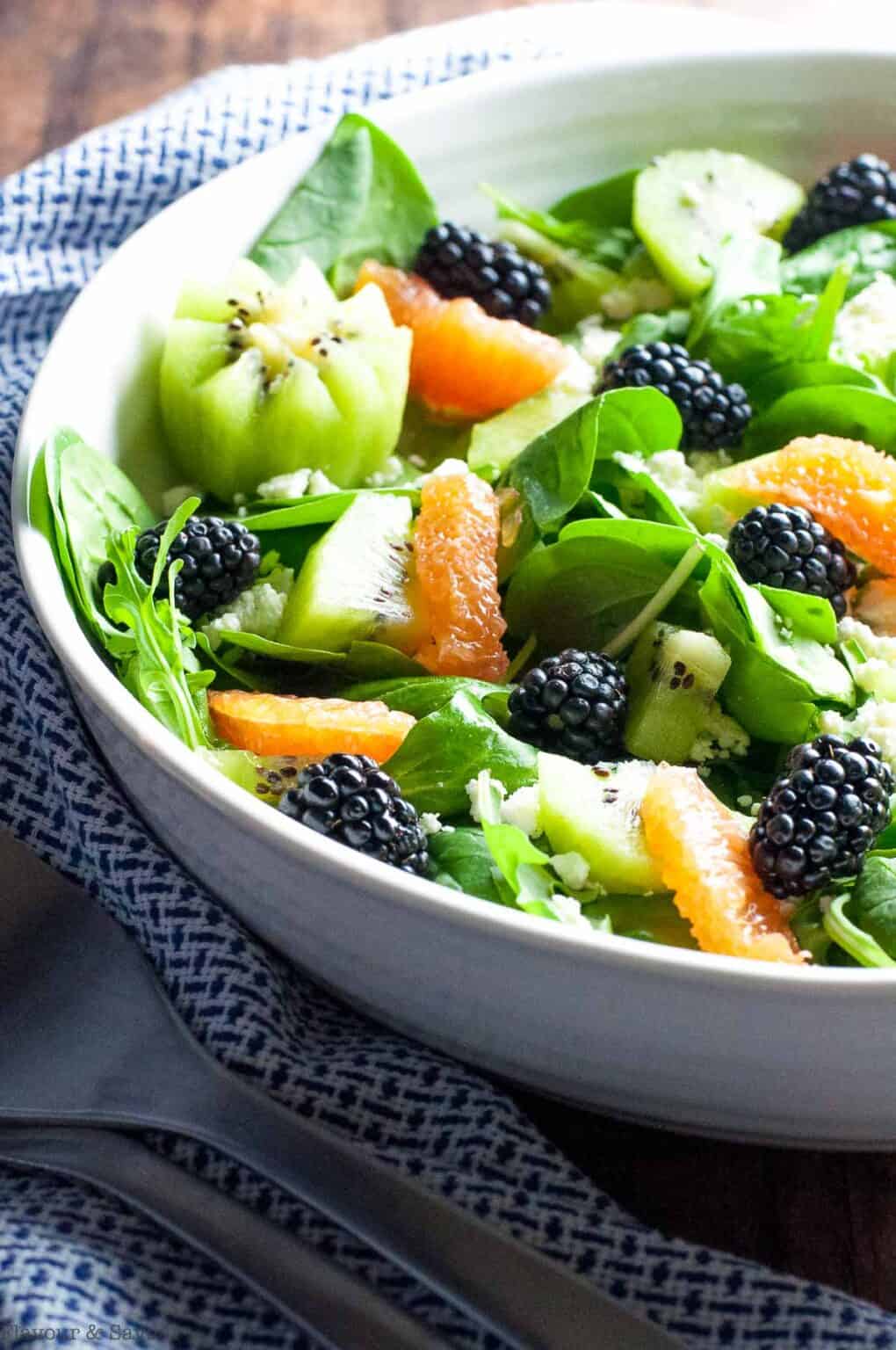 Blackberry Kiwi Salad with Oranges Flavour and Savour