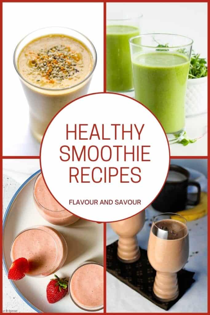 collage images and text for healthy smoothie recipes