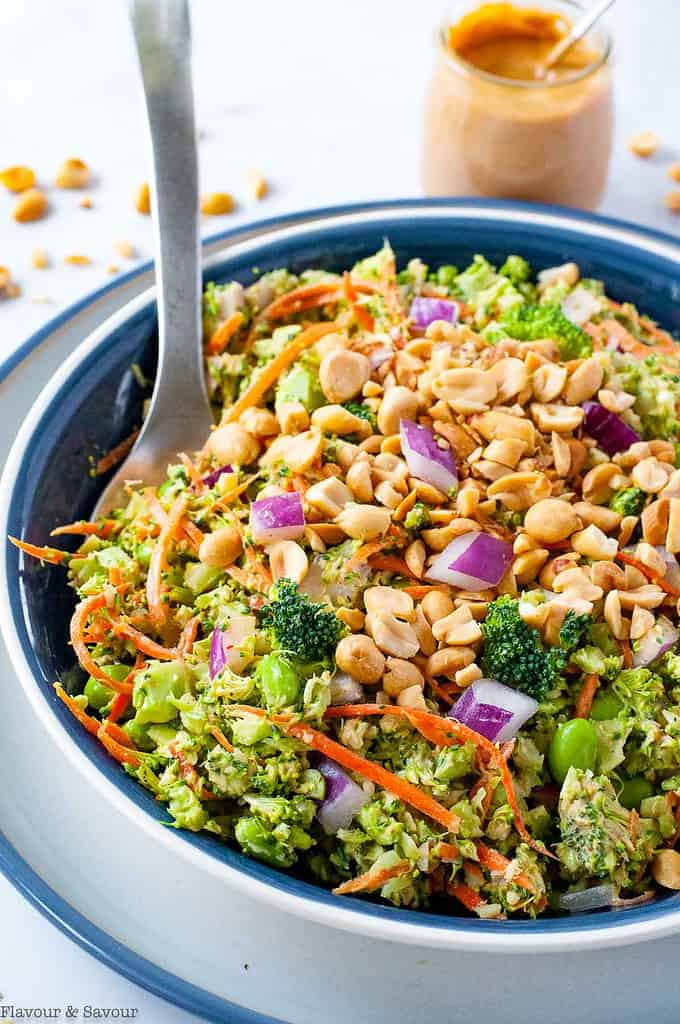 Asian Broccoli Salad with Peanut Dressing Flavour and Savour