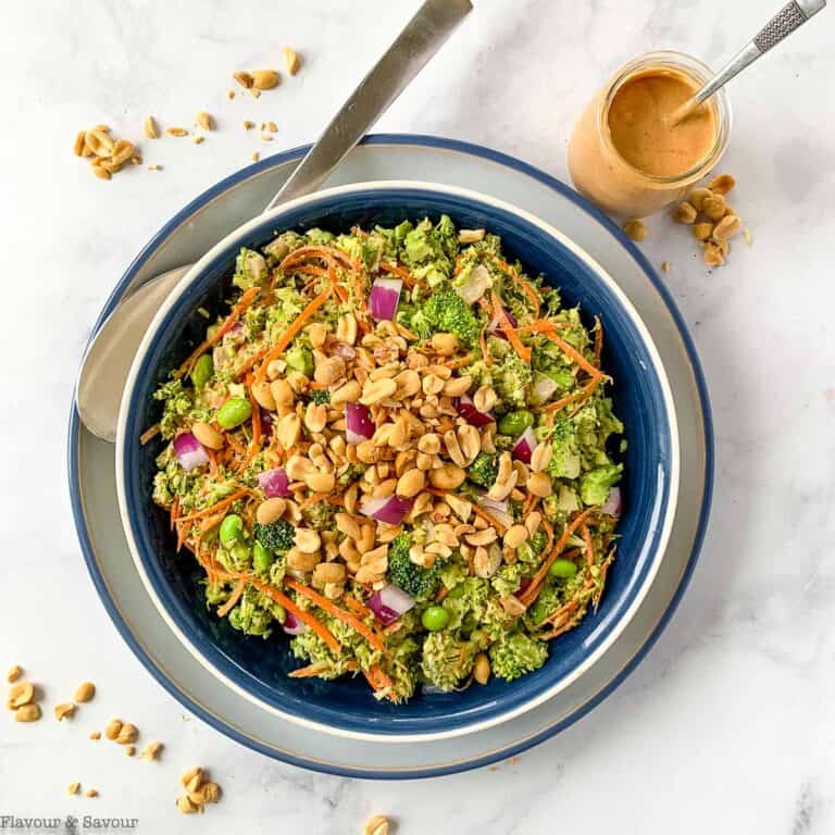Asian Broccoli Salad with Peanut Dressing Flavour and Savour