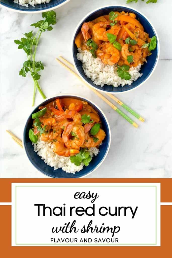 text and image for easy Thai red curry with shrimp