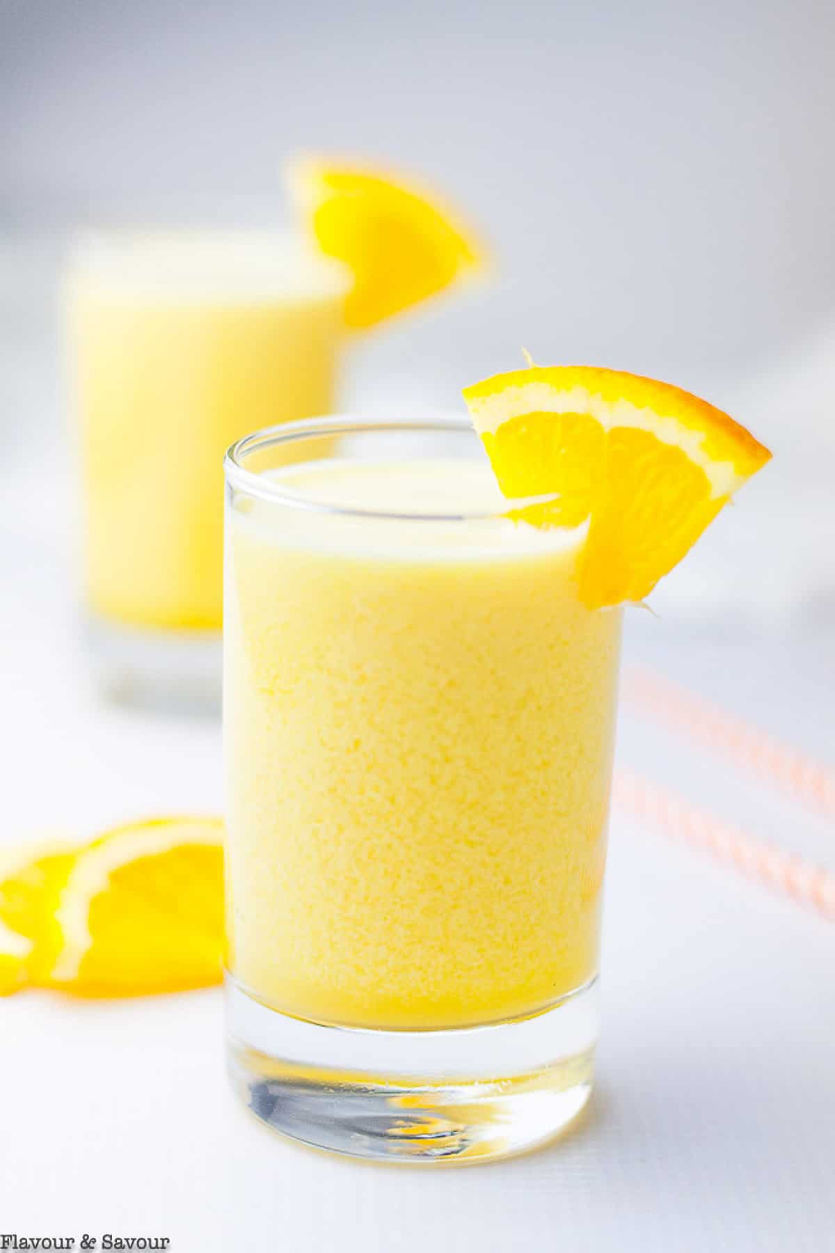 glasses of orange smoothie with collagen