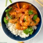 Thai red curry with shrimp or prawns