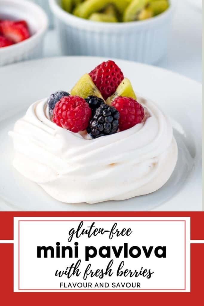 image with text for mini pavlova dessert