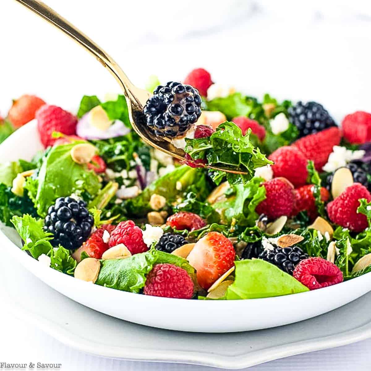 Mixed Green Salad with Berries and Strawberry Balsamic Dressing