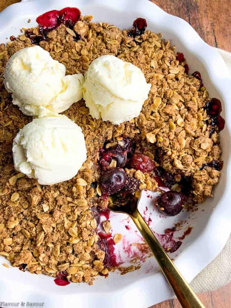 Cherry Crisp with Frozen Cherries