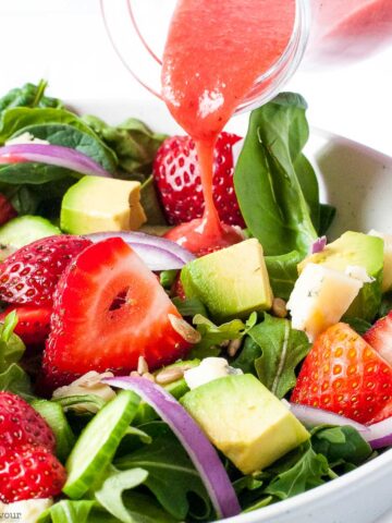 strawberry spinach salad with strawberry vinaigrette