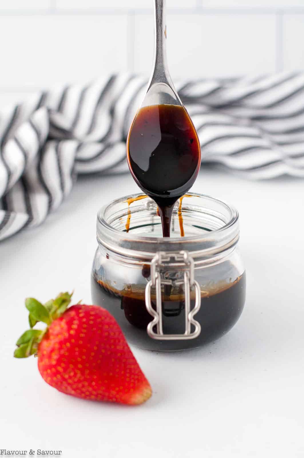 Balsamic glaze in a Weck jar.