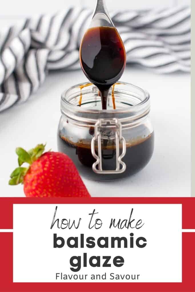 image with text for how to make balsamic glaze.