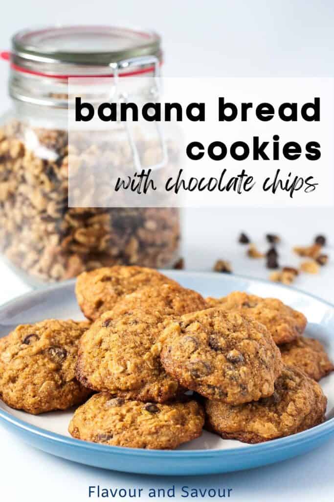 Image with text for gluten-free banana bread chocolate chip cookies.
