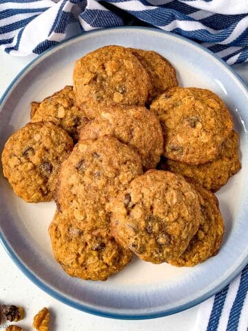 Gluten-free Banana Bread Chocolate Chip Cookies on a plate.