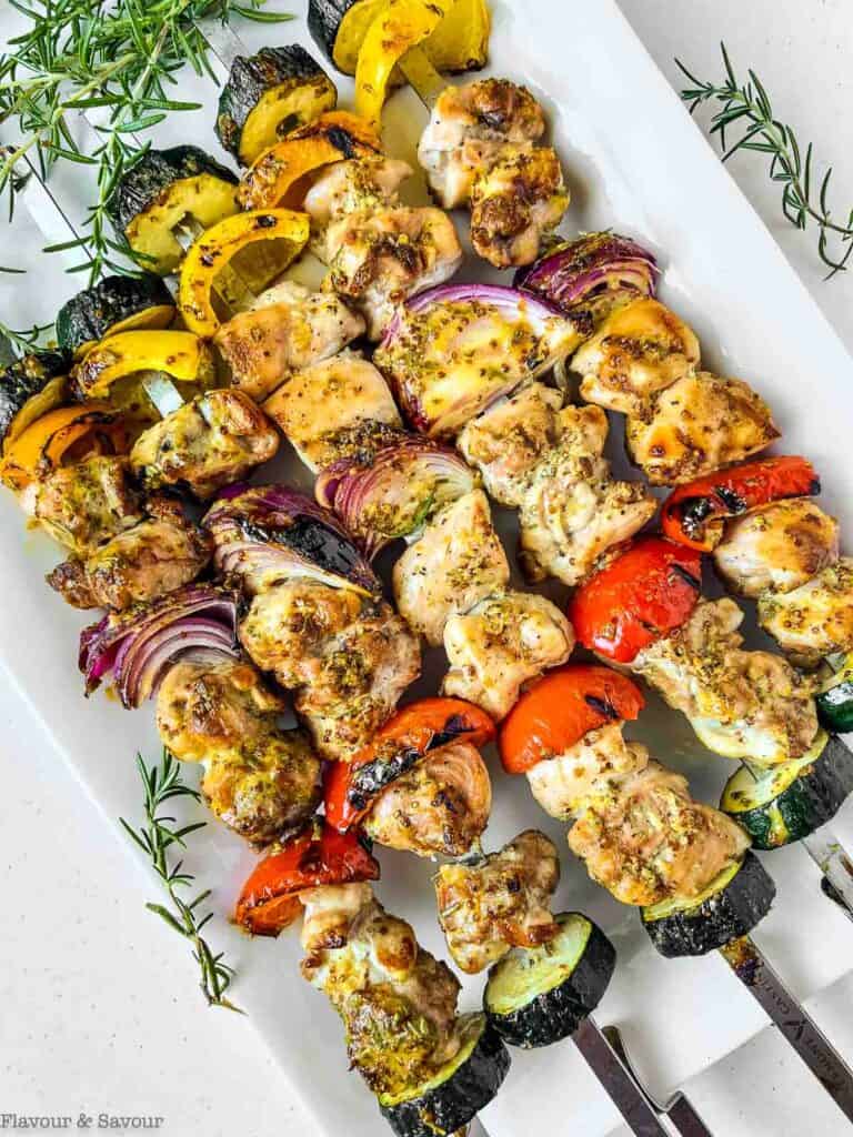 Grilled Rosemary Mustard Chicken Kabobs Flavour and Savour