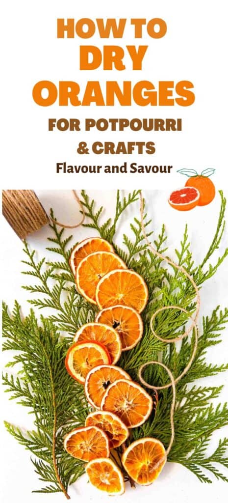 Text and images for how to dry oranges.