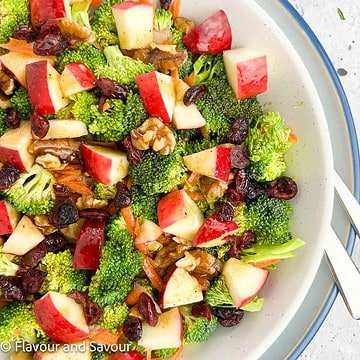 Broccoli Apple Salad with Maple Balsamic Dressing.