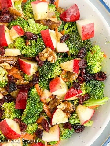 Broccoli Apple Salad with Maple Balsamic Dressing.