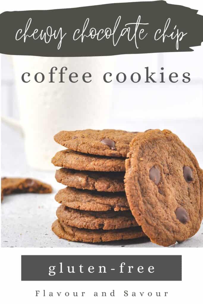 Image with text for gluten-free espresso coffee cookies.