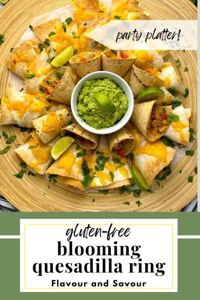 Image with text for blooming quesadilla ring.